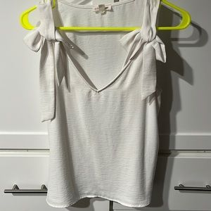 White blouse with bow detail